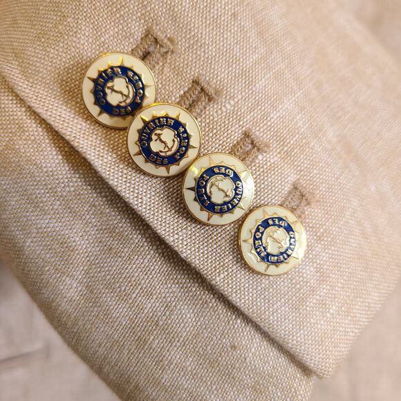 J Crew Womens Campbell Schoolboy Blazer 12 Linen Blend Jacket Beige Tan Nautical - Picture 3 of 11